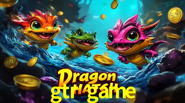Arte promocional do jogo Dragon Hatch com três adoráveis dragões bebês nadando entre moedas de ouro, um dos slots mais divertidos para jogar no cassino gtr game.