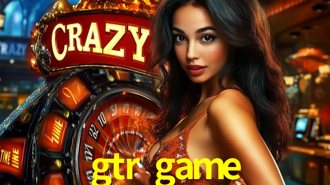 Mulher glamourosa olhando para a câmera com a roda vermelha do Crazy Time ao fundo em um ambiente de cassino, destacando a emoção dos jogos ao vivo no gtr game.