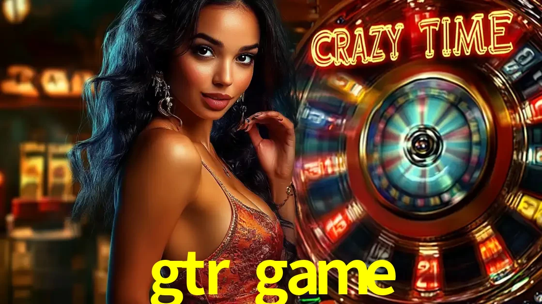 Mulher elegante ao lado da vibrante roda da fortuna do jogo de cassino ao vivo Crazy Time, um dos game shows mais populares e cheios de prêmios do gtr game.